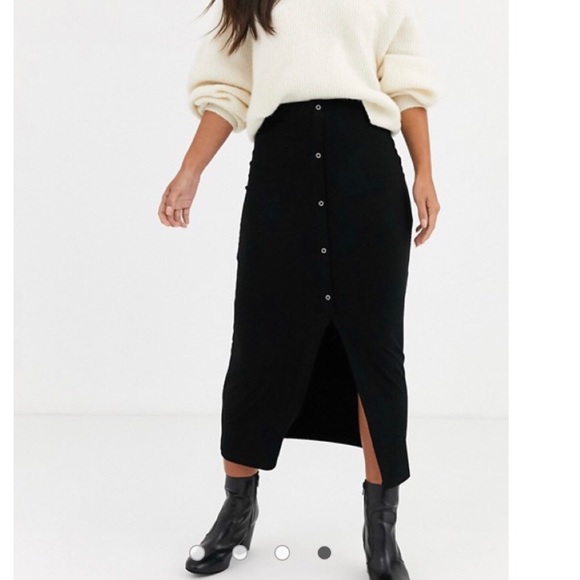 ASOS Snap Front Midi Skirt size XS - Picture 2 of 7